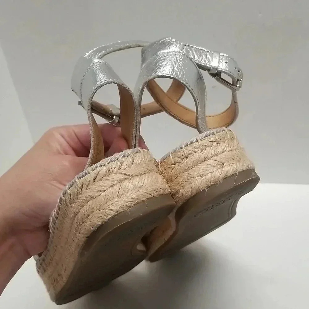 {Franco Sarto} Women's Ravenna 2 Platform Sandals, Silver, Size US 8.5 M - Picture 8 of 12